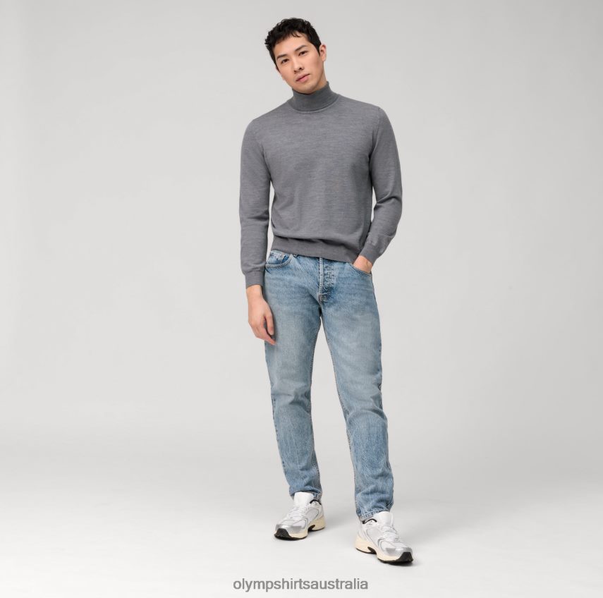 Clothing AU OLYMP Casual Knitwear Turtleneck, Silver Grey T8882J1880