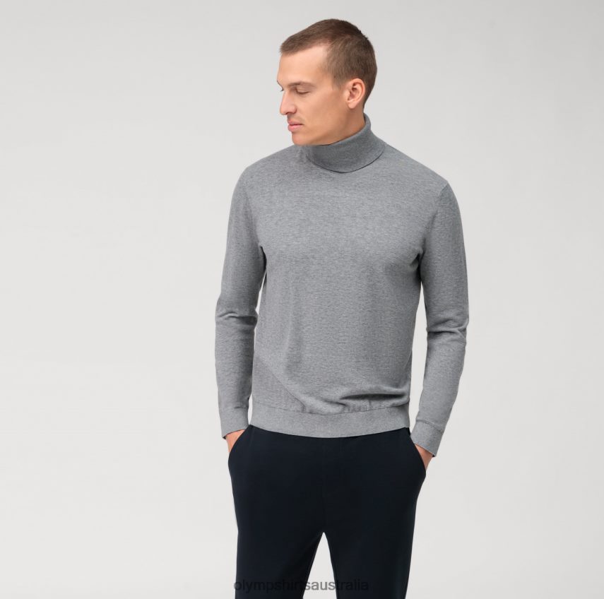 Clothing AU OLYMP Casual Knitwear Turtleneck, Silver Grey T8882J1891