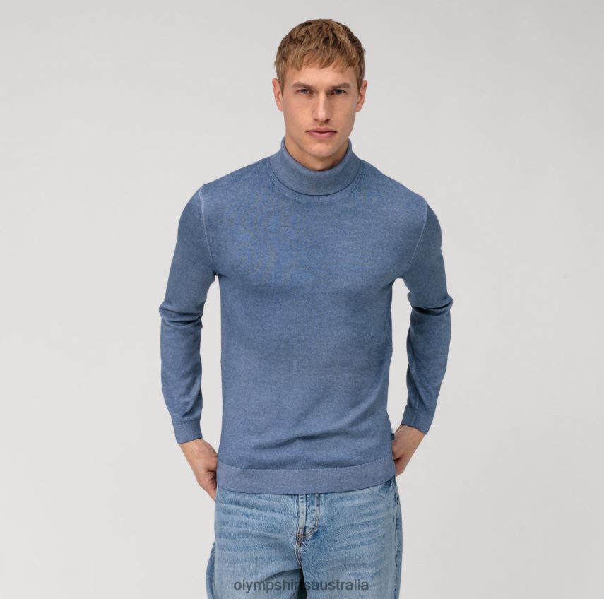Clothing AU OLYMP Casual Knitwear Turtleneck, Smoke Blue T8882J1886