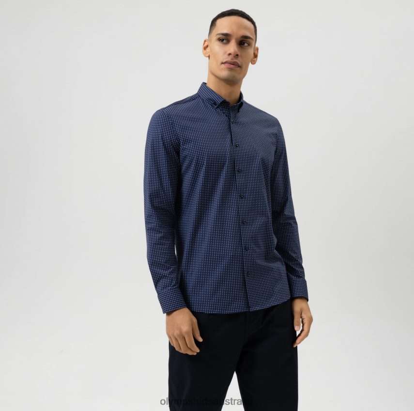 Clothing AU OLYMP Level Five 24/Seven Body Fit, Business Shirt, Button-Down, Bleu T8882J779