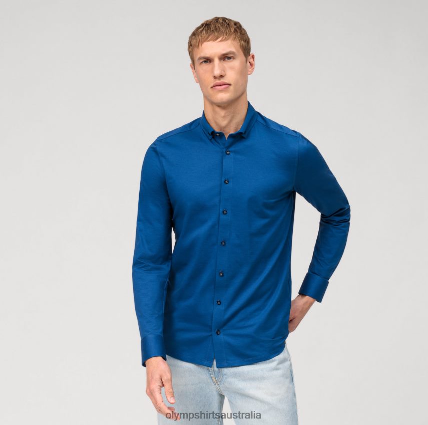 Clothing AU OLYMP Level Five 24/Seven Body Fit, Business Shirt, Button-Down, Royal T8882J811