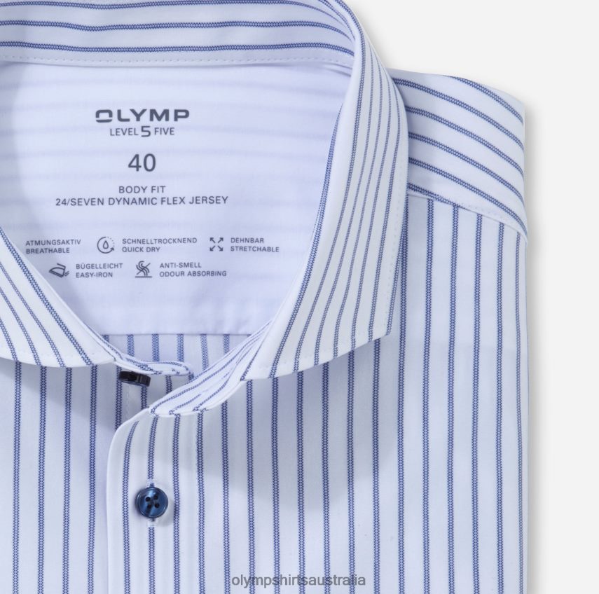 Clothing AU OLYMP Level Five 24/Seven Body Fit, Business Shirt, Cutaway, Royal T8882J541