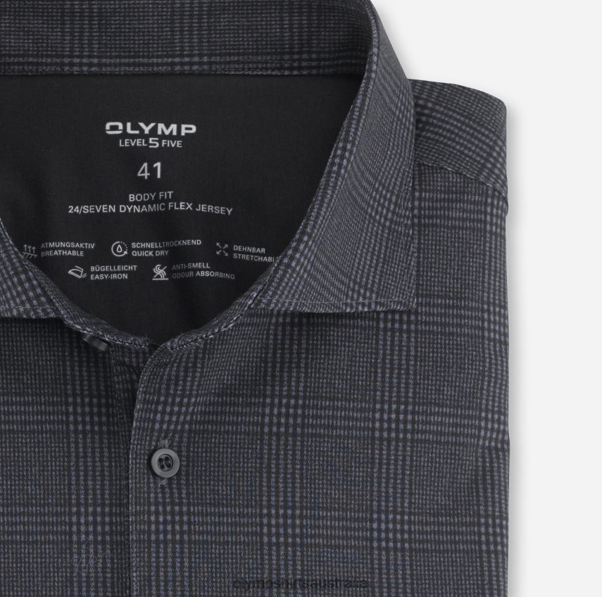 Clothing AU OLYMP Level Five 24/Seven Body Fit, Business Shirt, Kent, Black T8882J762