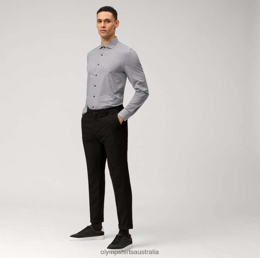 Clothing AU OLYMP Level Five 24/Seven Body Fit, Business Shirt, Kent, Black T8882J790