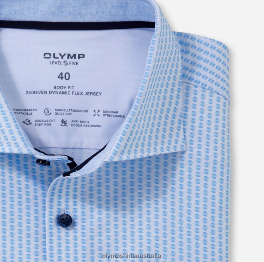 Clothing AU OLYMP Level Five 24/Seven Body Fit, Business Shirt, Kent, Bleu T8882J365