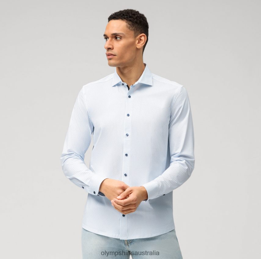 Clothing AU OLYMP Level Five 24/Seven Body Fit, Business Shirt, Kent, Bleu T8882J529