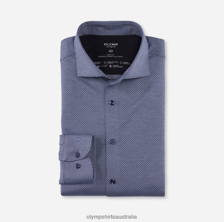 Clothing AU OLYMP Level Five 24/Seven Body Fit, Business Shirt, Kent, Bleu T8882J756