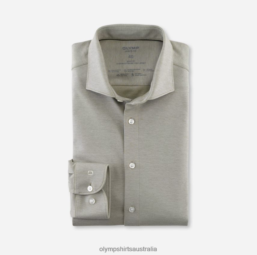 Clothing AU OLYMP Level Five 24/Seven Body Fit, Business Shirt, Kent, Khaki T8882J808