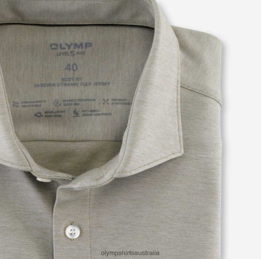 Clothing AU OLYMP Level Five 24/Seven Body Fit, Business Shirt, Kent, Khaki T8882J808