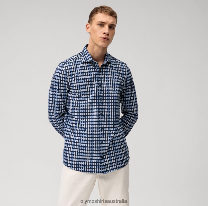 Clothing AU OLYMP Level Five 24/Seven Body Fit, Business Shirt, Kent, Marine T8882J454