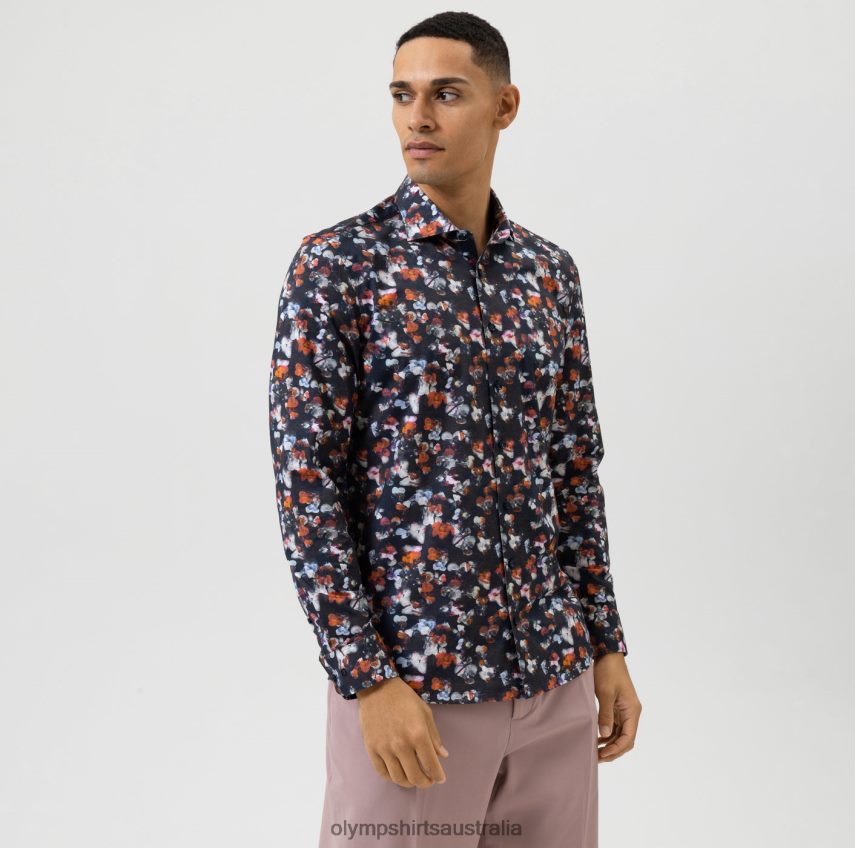 Clothing AU OLYMP Level Five 24/Seven Body Fit, Business Shirt, Kent, Marine T8882J652