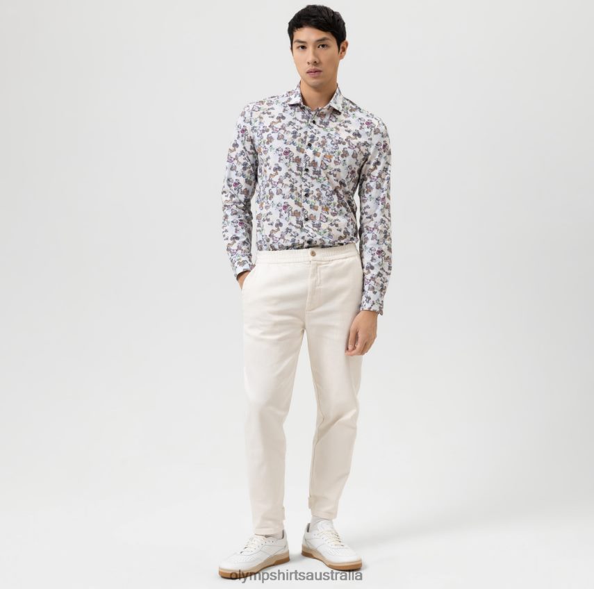 Clothing AU OLYMP Level Five 24/Seven Body Fit, Business Shirt, Kent, Natural T8882J659