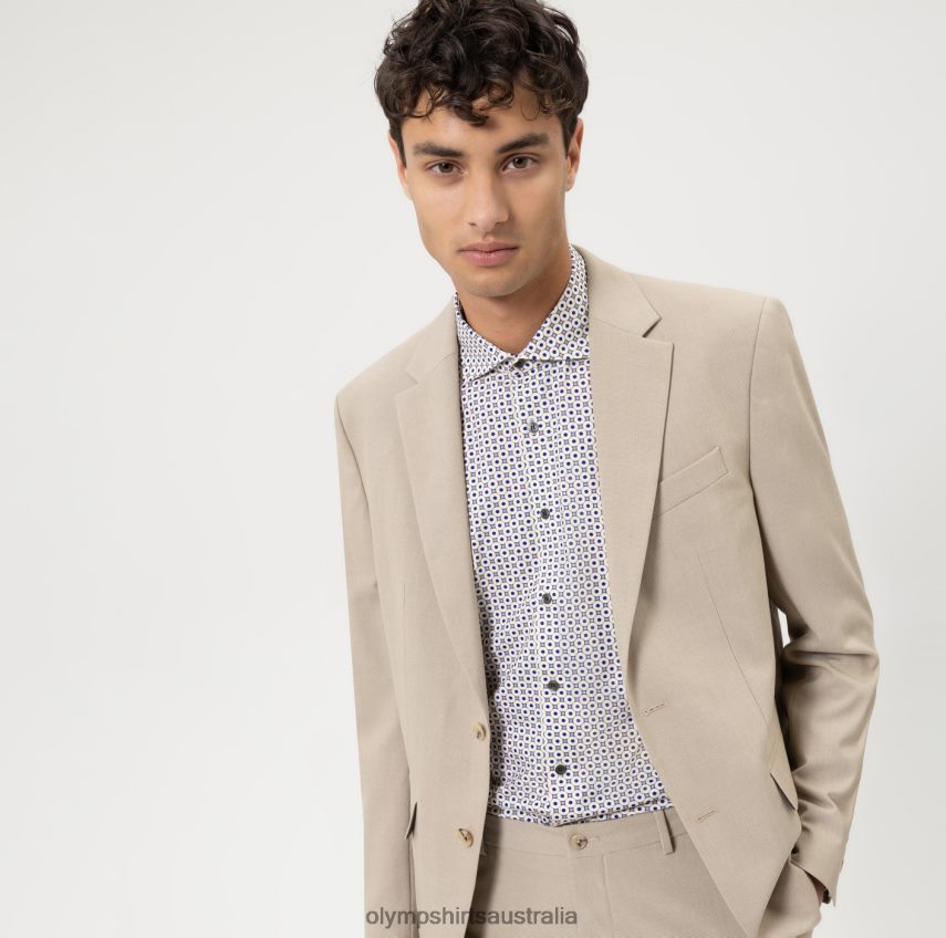 Clothing AU OLYMP Level Five 24/Seven Body Fit, Business Shirt, Kent, Natural T8882J773