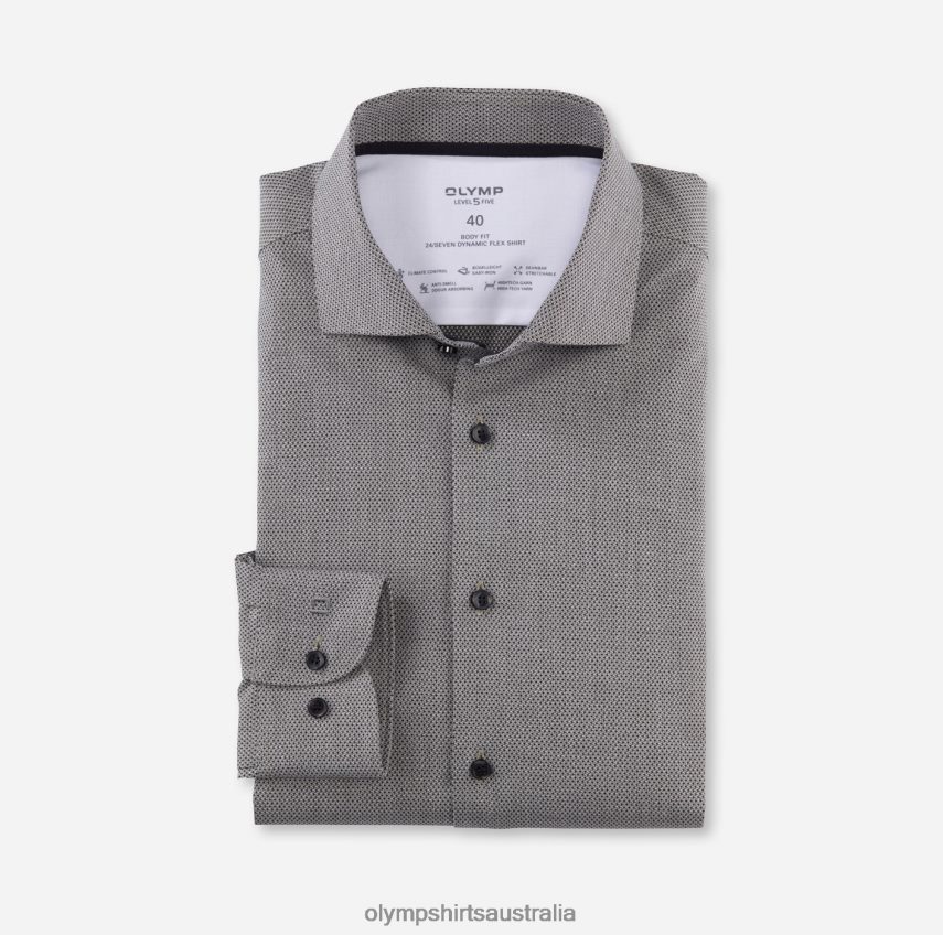 Clothing AU OLYMP Level Five 24/Seven Body Fit, Business Shirt, Kent, Olive T8882J534