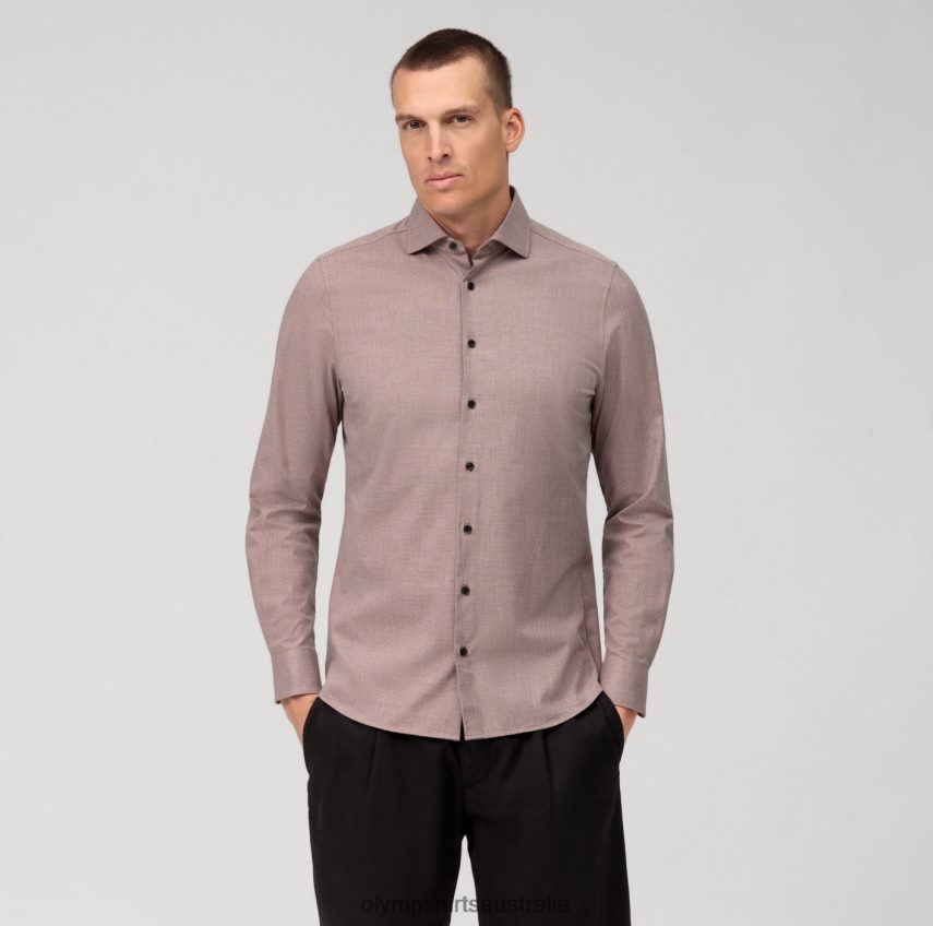 Clothing AU OLYMP Level Five 24/Seven Body Fit, Business Shirt, Kent, Reddish Brown T8882J499