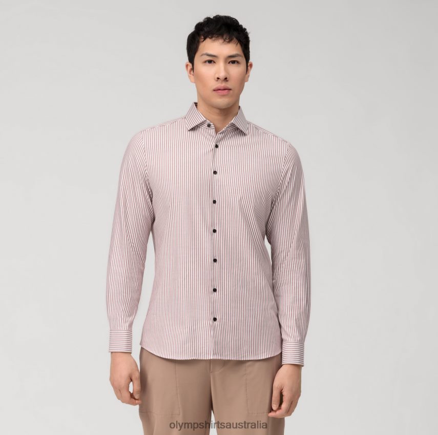 Clothing AU OLYMP Level Five 24/Seven Body Fit, Business Shirt, Kent, Reddish Brown T8882J565