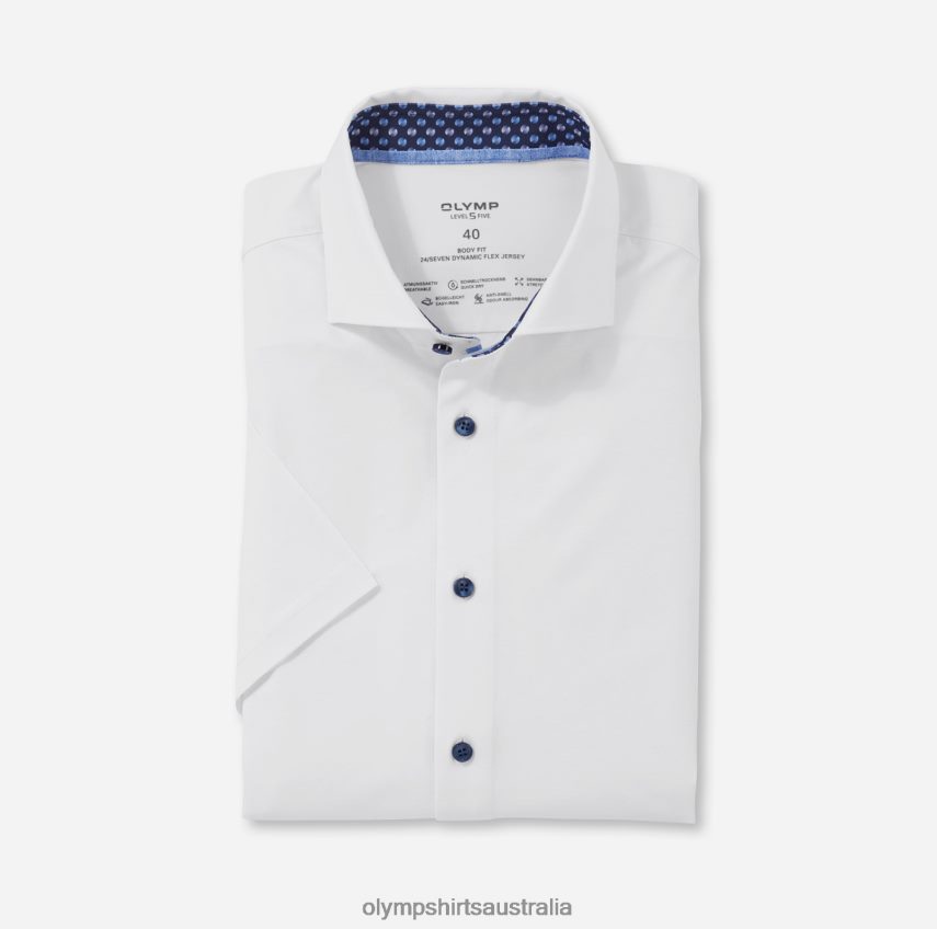 Clothing AU OLYMP Level Five 24/Seven Body Fit, Business Shirt, Kent, White T8882J693