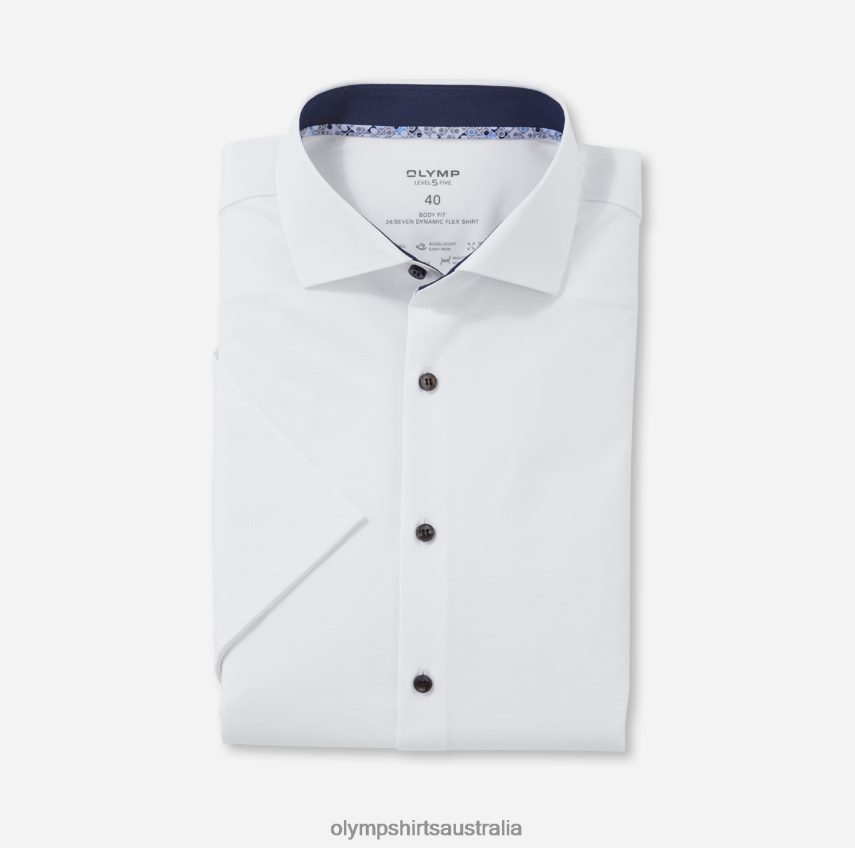 Clothing AU OLYMP Level Five 24/Seven Body Fit, Business Shirt, Kent, White T8882J723