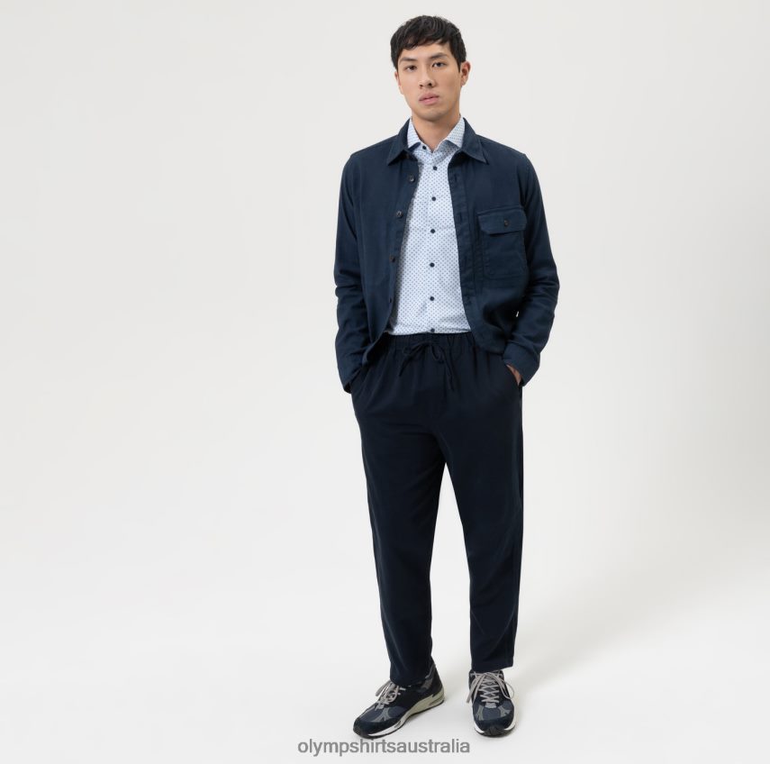 Clothing AU OLYMP Level Five 24/Seven Body Fit, Business Shirt, Long Sleeve Extra Long, Kent, Bleu T8882J889