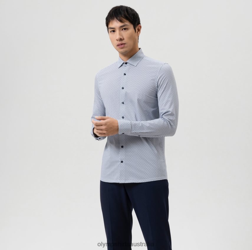 Clothing AU OLYMP Level Five 24/Seven Body Fit, Business Shirt, Long Sleeve Extra Long, Modern Kent, Marine T8882J883