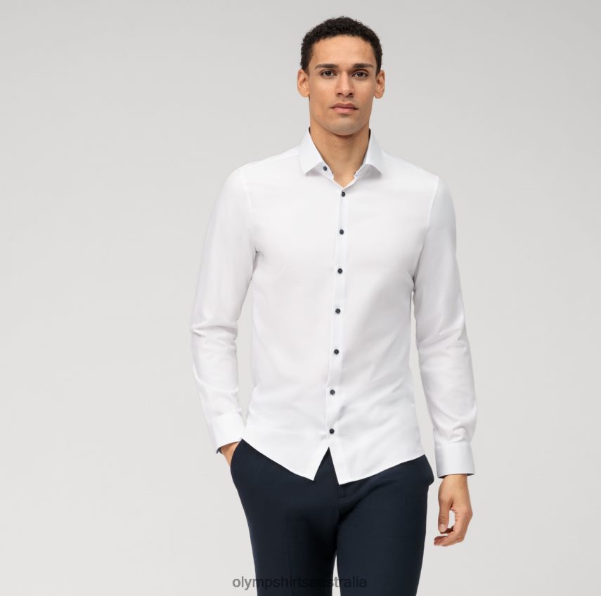 Clothing AU OLYMP Level Five 24/Seven Body Fit, Business Shirt, Long Sleeve Extra Long, Modern Kent, White T8882J866