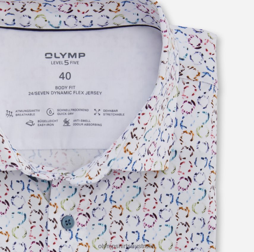 Clothing AU OLYMP Level Five 24/Seven Body Fit, Business Shirt, Long Sleeve Extra Long, Modern Kent, White T8882J905