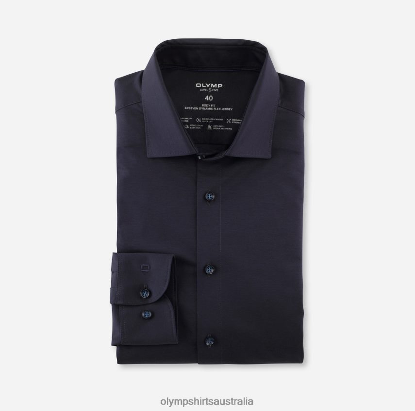 Clothing AU OLYMP Level Five 24/Seven Body Fit, Business Shirt, Long Sleeve Extra Long, New York Kent, Marine T8882J860