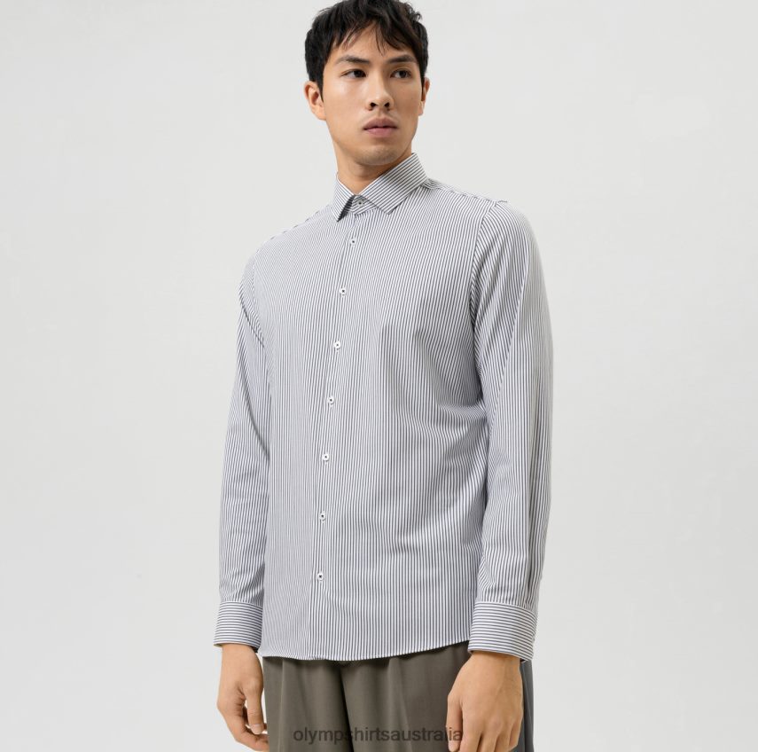 Clothing AU OLYMP Level Five 24/Seven Body Fit, Business Shirt, Modern Kent, Black T8882J547