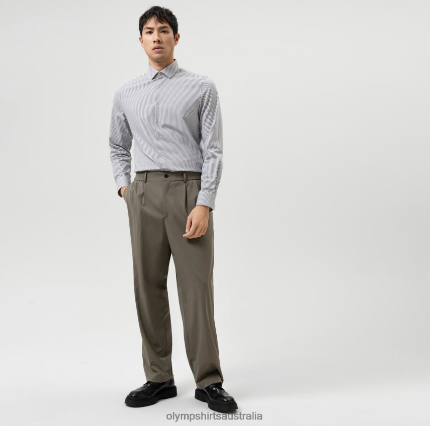 Clothing AU OLYMP Level Five 24/Seven Body Fit, Business Shirt, Modern Kent, Black T8882J547