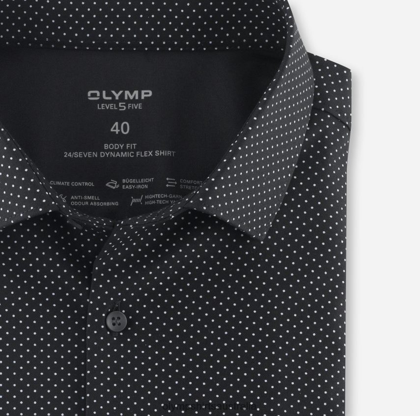 Clothing AU OLYMP Level Five 24/Seven Body Fit, Business Shirt, Modern Kent, Black T8882J632