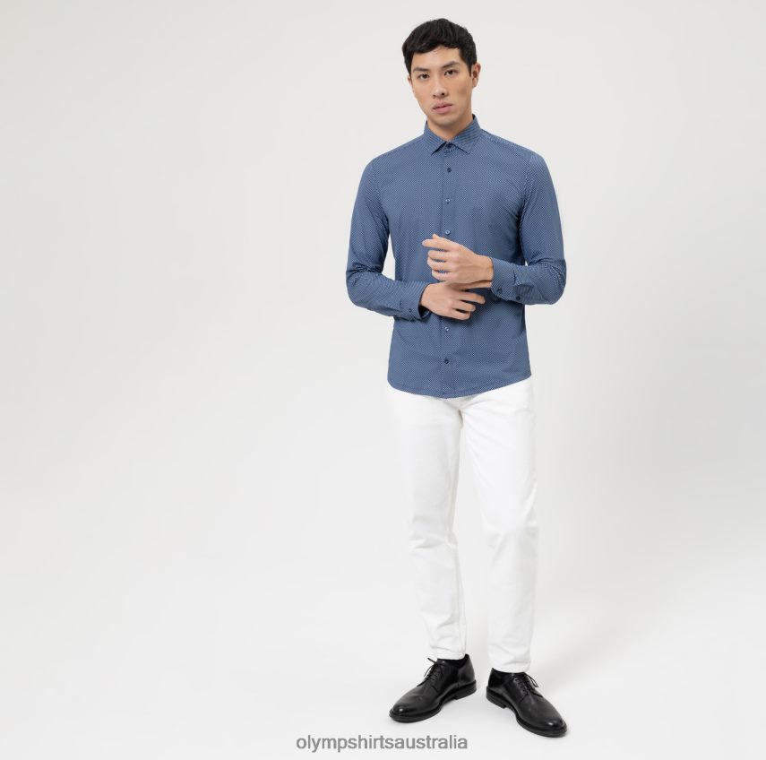 Clothing AU OLYMP Level Five 24/Seven Body Fit, Business Shirt, Modern Kent, Bleu T8882J367