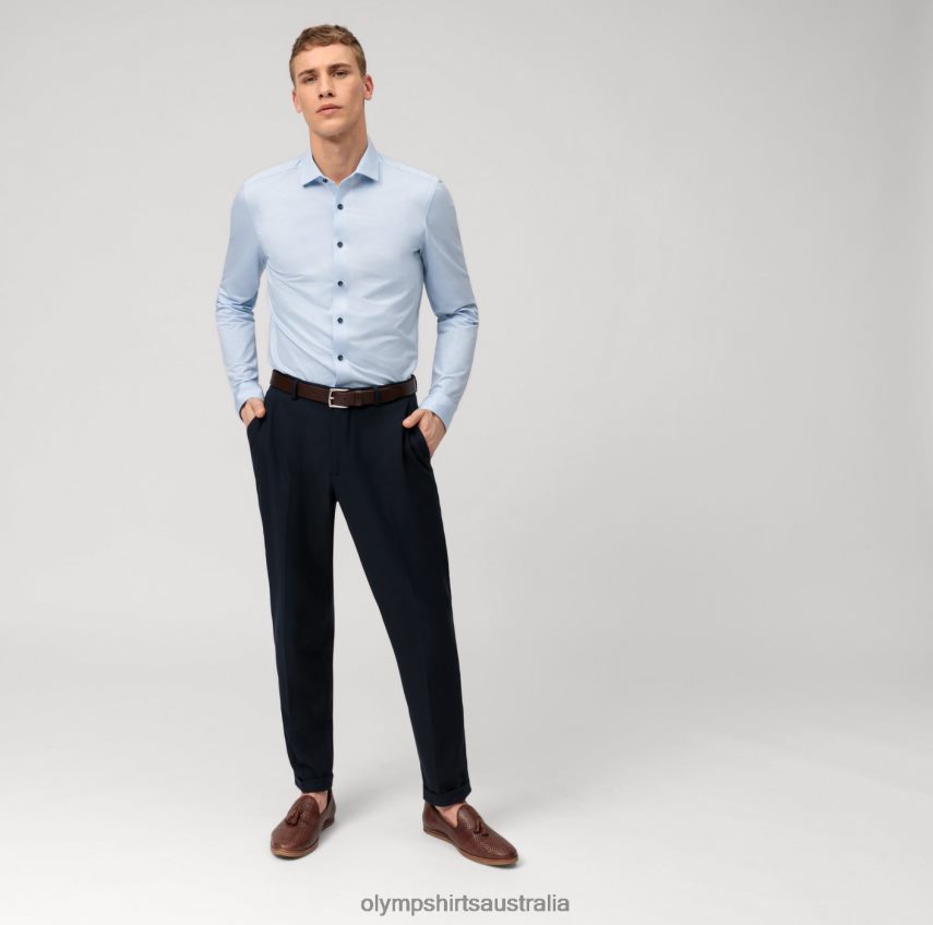 Clothing AU OLYMP Level Five 24/Seven Body Fit, Business Shirt, Modern Kent, Bleu T8882J385