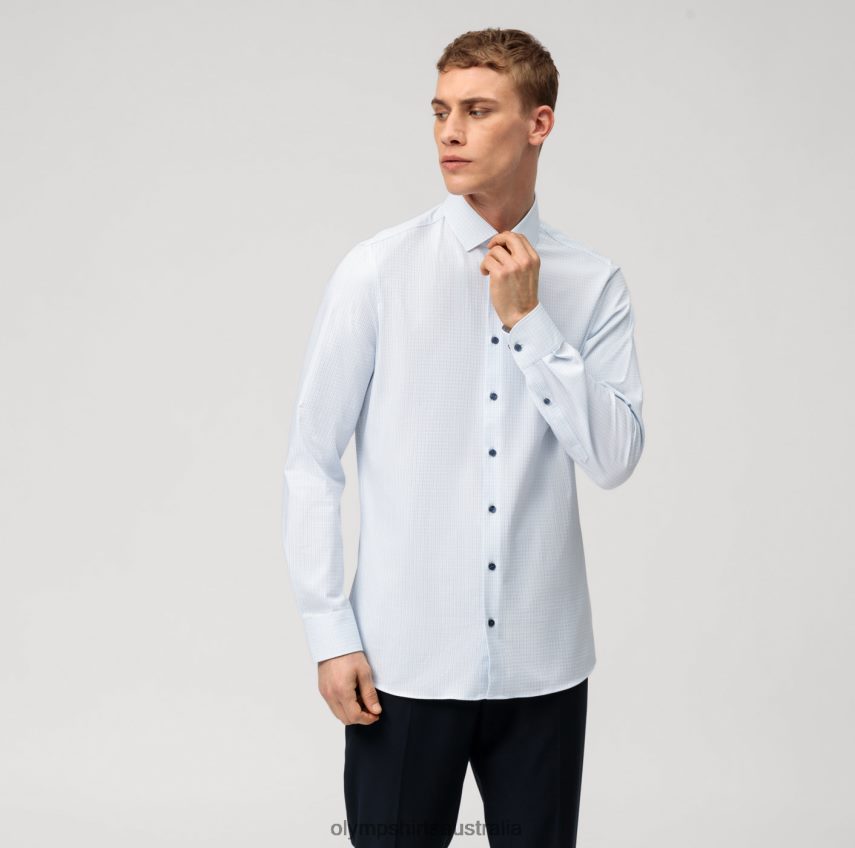 Clothing AU OLYMP Level Five 24/Seven Body Fit, Business Shirt, Modern Kent, Bleu T8882J398