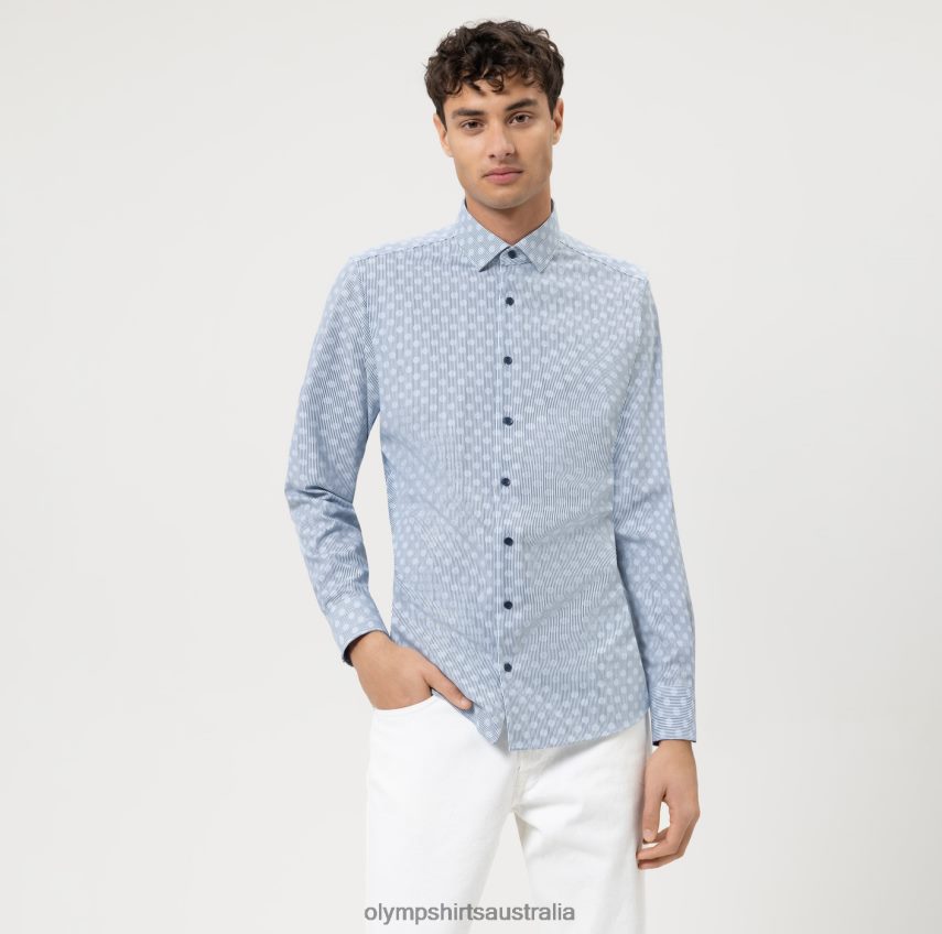 Clothing AU OLYMP Level Five 24/Seven Body Fit, Business Shirt, Modern Kent, Bleu T8882J633
