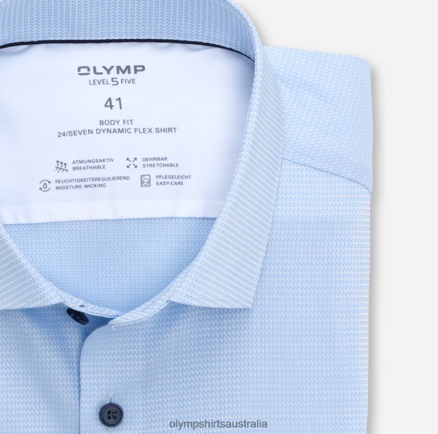 Clothing AU OLYMP Level Five 24/Seven Body Fit, Business Shirt, Modern Kent, Bleu T8882J806