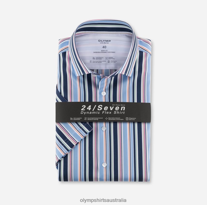 Clothing AU OLYMP Level Five 24/Seven Body Fit, Business Shirt, Modern Kent, Bleu T8882J825