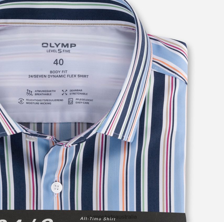 Clothing AU OLYMP Level Five 24/Seven Body Fit, Business Shirt, Modern Kent, Bleu T8882J825