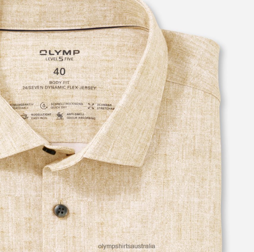 Clothing AU OLYMP Level Five 24/Seven Body Fit, Business Shirt, Modern Kent, Brass T8882J658