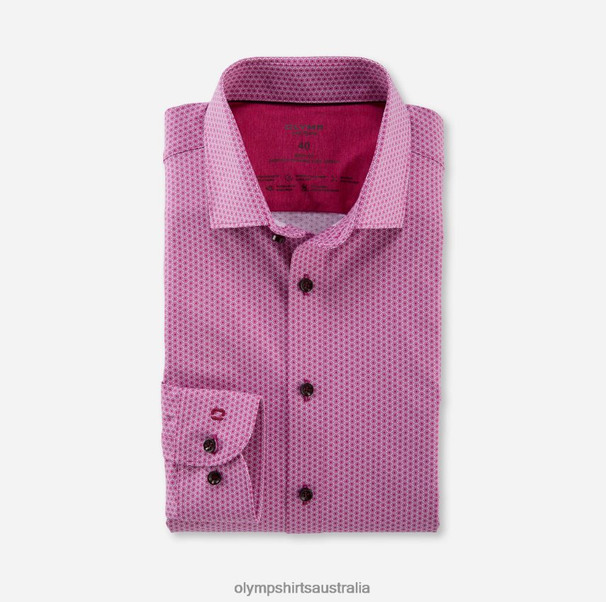 Clothing AU OLYMP Level Five 24/Seven Body Fit, Business Shirt, Modern Kent, Fuchsia T8882J512
