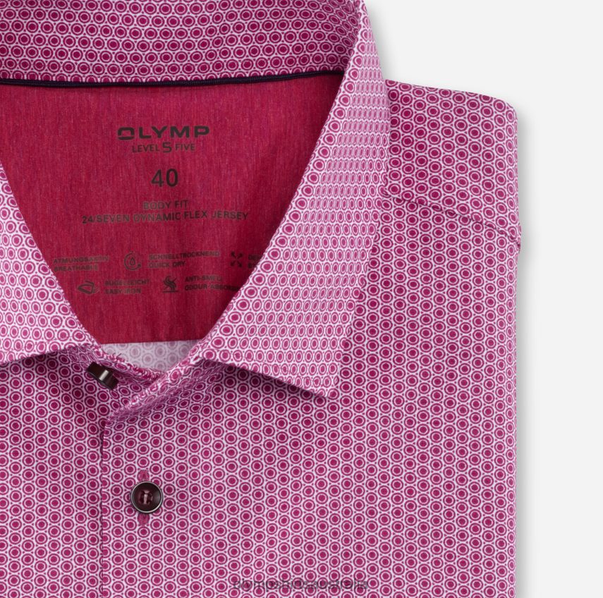 Clothing AU OLYMP Level Five 24/Seven Body Fit, Business Shirt, Modern Kent, Fuchsia T8882J625