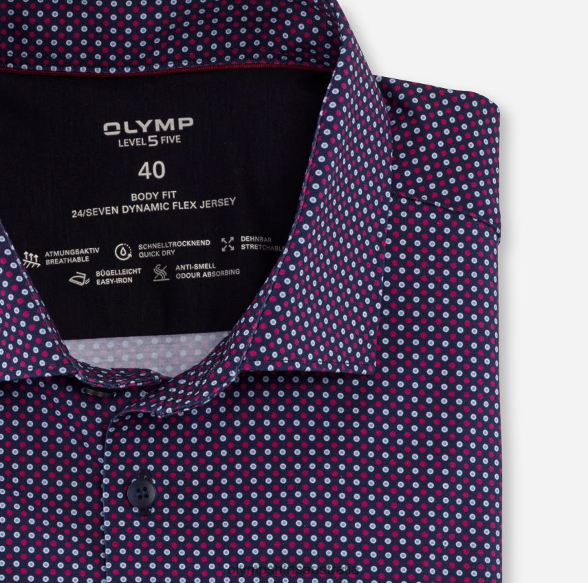 Clothing AU OLYMP Level Five 24/Seven Body Fit, Business Shirt, Modern Kent, Fuchsia T8882J678