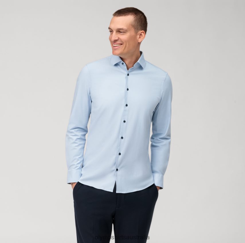 Clothing AU OLYMP Level Five 24/Seven Body Fit, Business Shirt, Modern Kent, Light Blue T8882J476