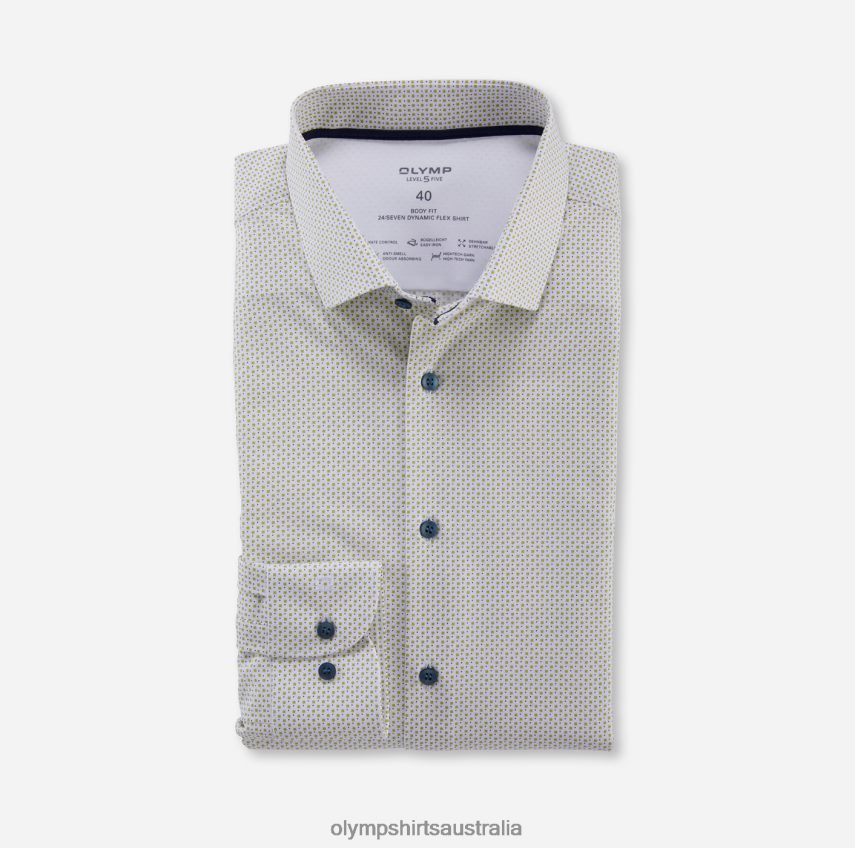 Clothing AU OLYMP Level Five 24/Seven Body Fit, Business Shirt, Modern Kent, Lime T8882J546