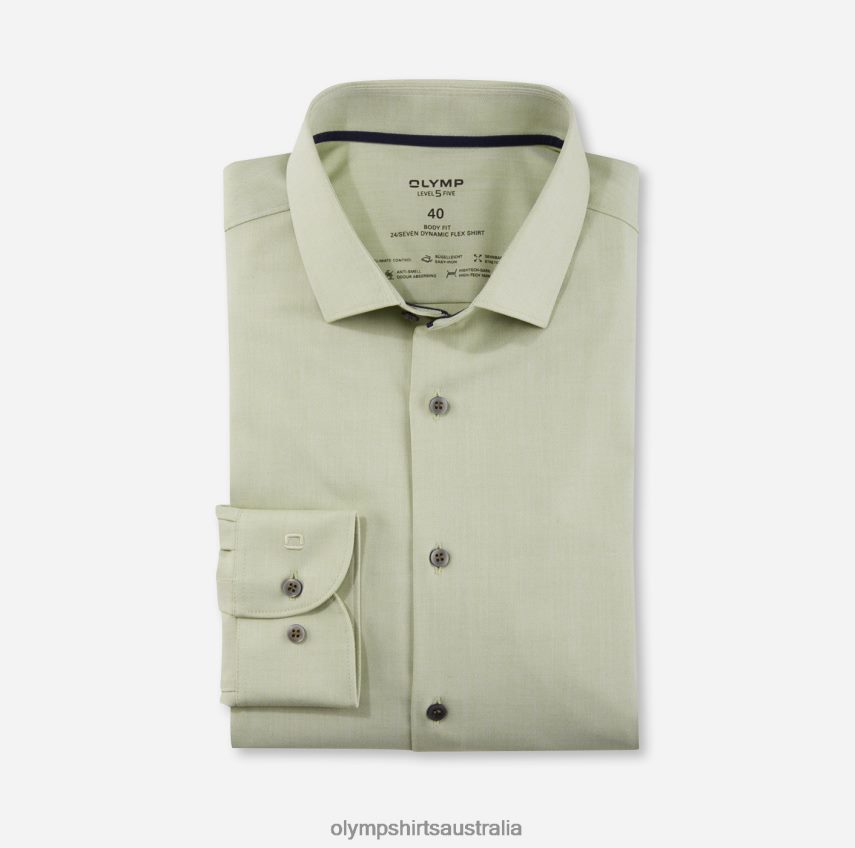 Clothing AU OLYMP Level Five 24/Seven Body Fit, Business Shirt, Modern Kent, Lime T8882J630