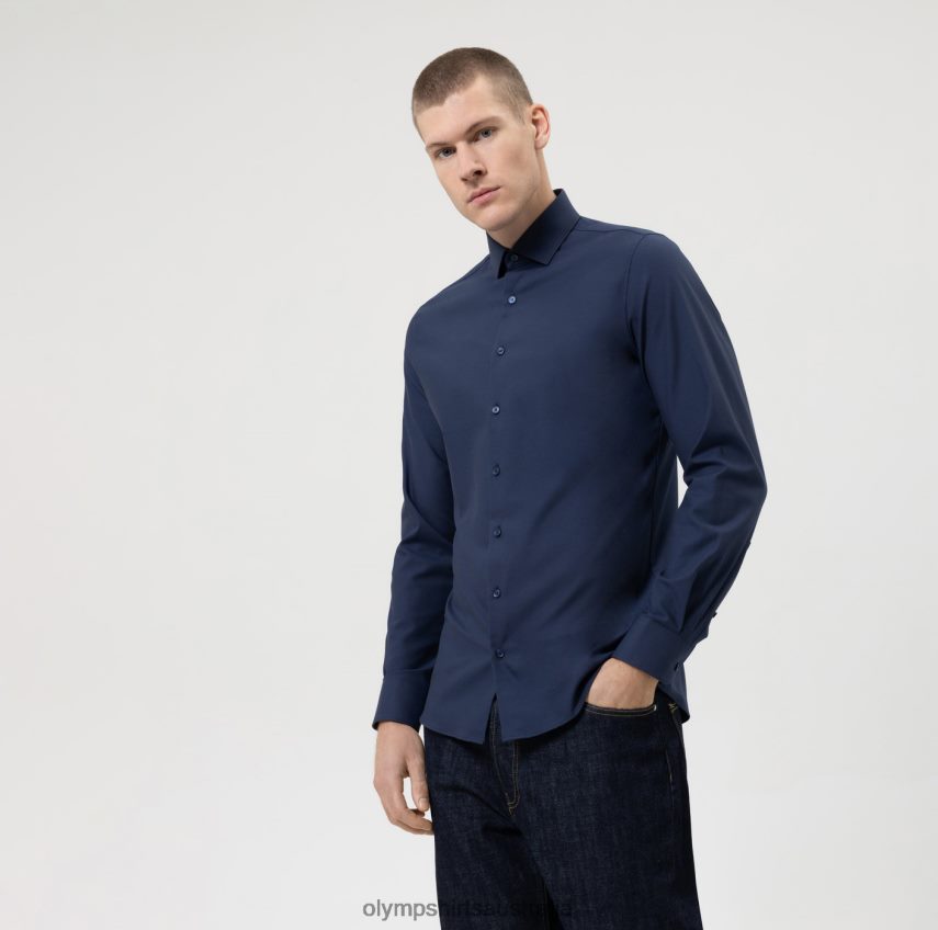 Clothing AU OLYMP Level Five 24/Seven Body Fit, Business Shirt, Modern Kent, Marine T8882J410