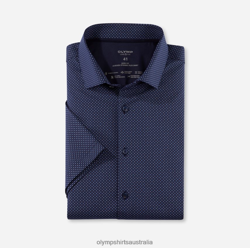 Clothing AU OLYMP Level Five 24/Seven Body Fit, Business Shirt, Modern Kent, Marine T8882J446