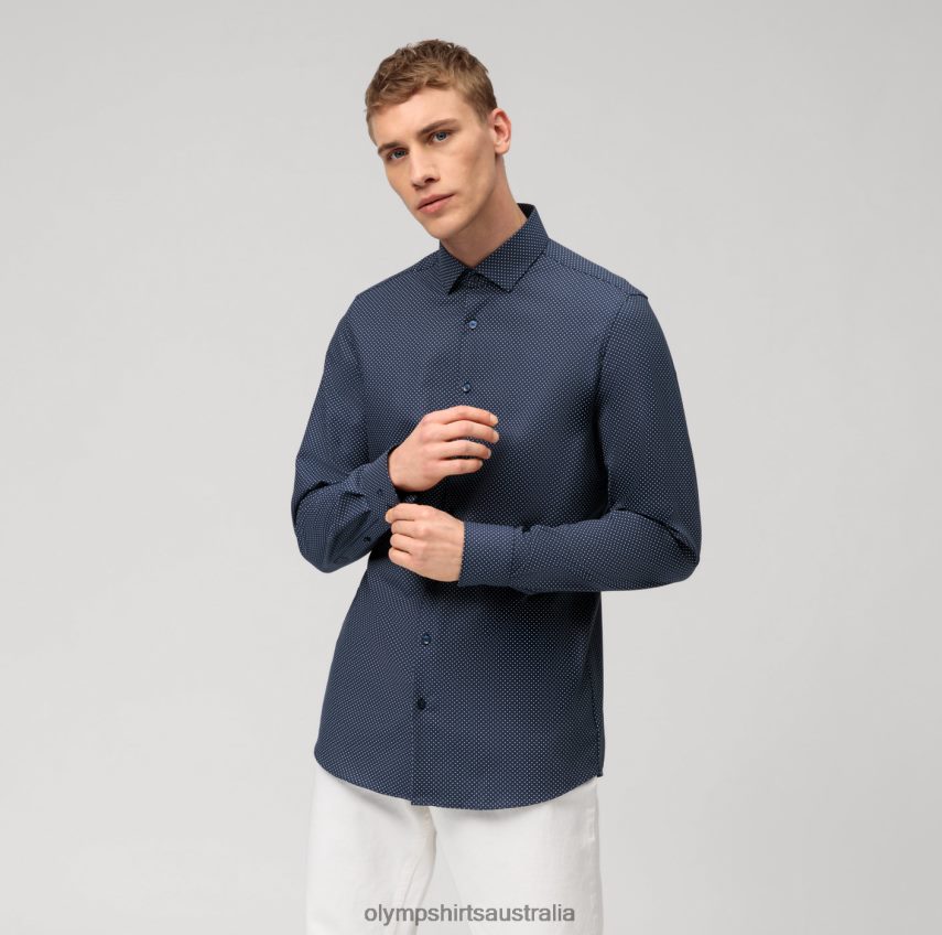 Clothing AU OLYMP Level Five 24/Seven Body Fit, Business Shirt, Modern Kent, Marine T8882J486