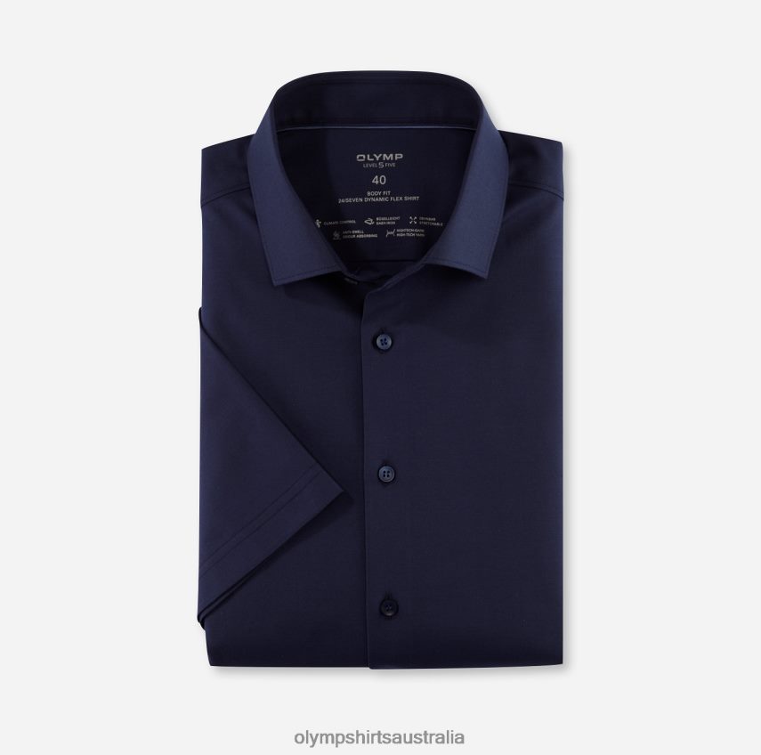 Clothing AU OLYMP Level Five 24/Seven Body Fit, Business Shirt, Modern Kent, Marine T8882J503