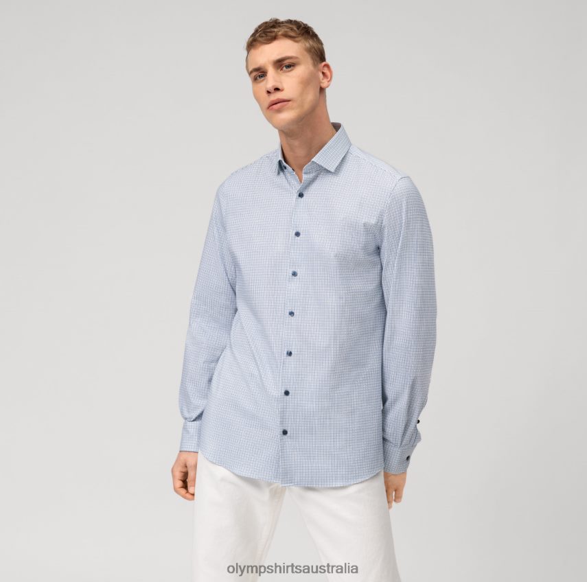 Clothing AU OLYMP Level Five 24/Seven Body Fit, Business Shirt, Modern Kent, Marine T8882J551