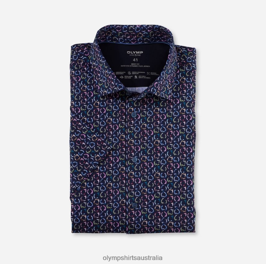 Clothing AU OLYMP Level Five 24/Seven Body Fit, Business Shirt, Modern Kent, Marine T8882J708